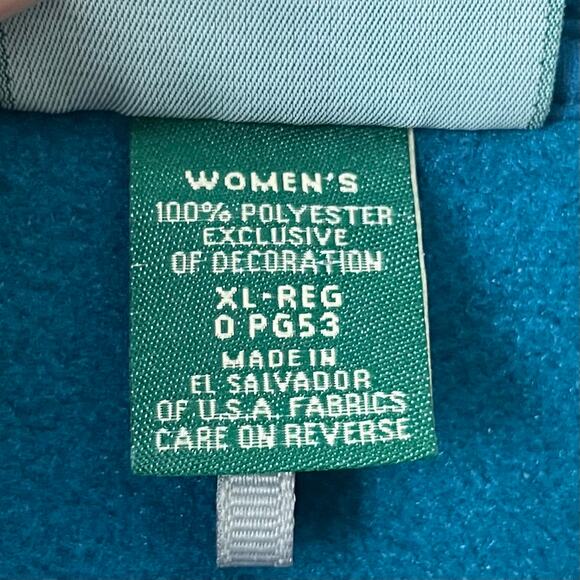 LL Bean Jacket Womens XL Blue Polartec Fleece Full Zip Pockets Outdoor Hiking - Picture 12 of 14